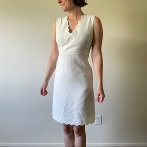 White Scalloped Cocktail Dress